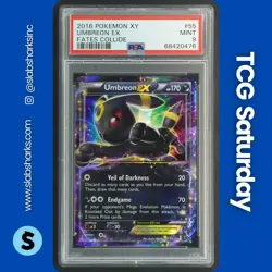 2016 POKEMON XY FATES COLLIDE #55/124 UMBREON EX PSA 9 - Image 1