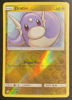 Dratini Reverse Holo Common 116/181 Pokemon TCG Sun & Moon Team Up NM Free Ship - Image 1