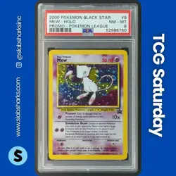 1999 POKEMON WIZARDS BLACK STAR PROMO POKEMON LEAGUE #9 MEW HOLO PSA 8 - Image 1