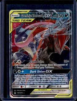 2019 Pokemon SM Unbroken Bonds Greninja Zoroark Tag Team Holo #107/214 - Image 1