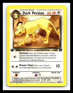 💥 DARK PERSIAN 1ST EDITION Non Holo # 42/82 | TEAM ROCKET SET | Pokemon 2000 - Image 1