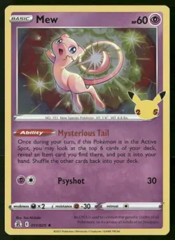 ✰ MEW 011/025 HOLO RARE CELEBRATIONS POKEMON ✰ NM/M - Image 2
