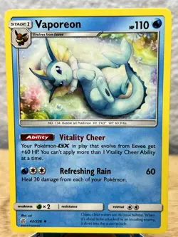 Cosmic Eclipse Vaporeon 42/236 Uncommon Pokemon NM/M - Image 1