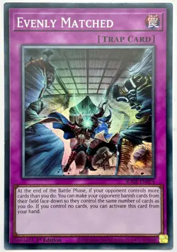 RA01-EN074 Evenly Matched - Super Rare 1st Edition Near Mint YuGiOh Card - Image 1