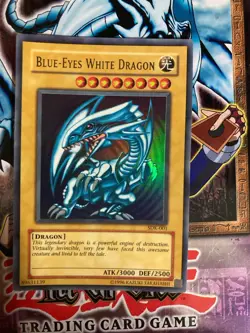 Konami Blue-Eyes White Dragon LOB-001 Ultra Rare 1st Edition ATK 3000 DEF 2500 - Image 1