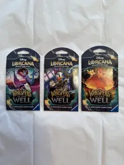 DISNEY LORCANA “WHISPERS IN THE WELL” , ART SET OF 3 BOOSTER PACKS, SEALED - Image 1
