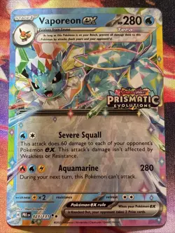 Vaporeon ex 023/131 Prismatic Evolutions Stamped Promo Pokemon Card 2025 NM - Image 1
