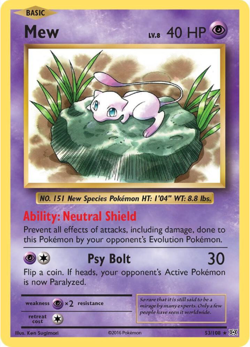 Mew - 53/108 - Pokemon Evolutions XY Reverse Holo Rare Card NM Yugioh - Image 1