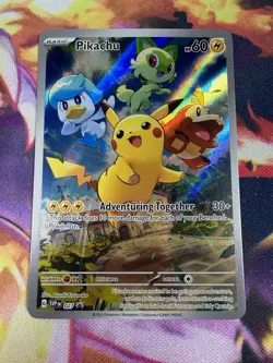 Pokemon Pikachu 027 Sv: Scarlet & Violet Promo Holo Card NM - Image 1