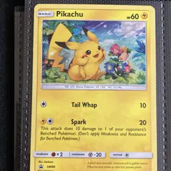 Pokemon TCG Pikachu SM86 Promo Holo Basic Card 2017 Tail Whap Spark HP60 - Image 1