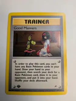 Pokemon Card - Good Manners 1st Edition Gym Heroes 111/132 Uncommon - Image 1