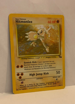 Hitmonlee Vintage Pokemon Card - Fossil Set - 7/62 - Holo Foil Rare - Image 1