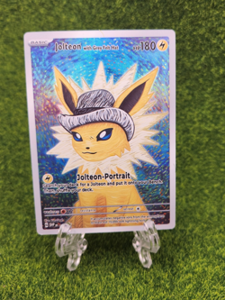 Jolteon With Grey Felt Hat Custom Pokemon ACG Card Holo Foil Art Anime - Image 1