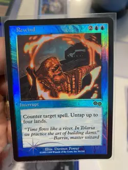 MTG Rewind Urza's Saga Foil Magic The Gathering TCG Card NM Clean! - Image 1