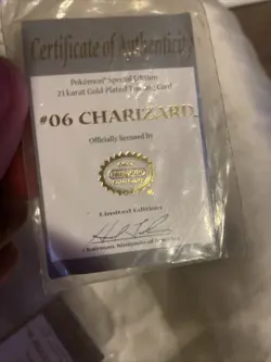 Pokemon 1999 Charzard Limited Edition 23K Gold Plated Card With Case And Certifi - Image 3