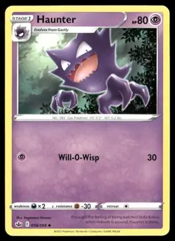 2021 Chilling Reign Set Pokemon Card 056 Haunter NM - Image 1