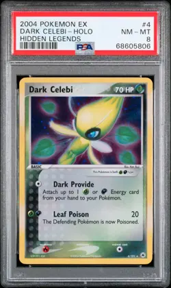 2004 Pokemon Ex Hidden Legends Dark Celebi Holo 4 PSA 8 NM-MT - Image 1