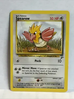 Pokemon TCG Spearow Base Set 2 92/130 Regular Unlimited Common - Image 1