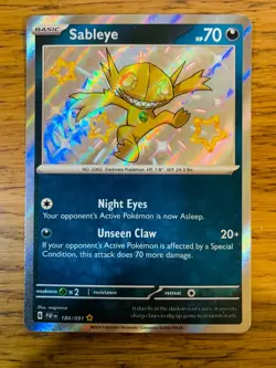 NM! Sableye (184/091) Paldean Fates Baby Shiny Rare Pokemon Card! FAST P&P! - Image 1