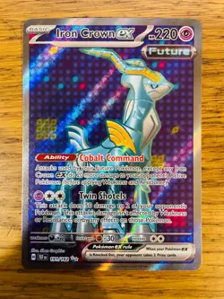 NEAR MINT! Iron Crown ex (191/162) Temporal Forces Full Art Pokemon Card! - Image 1