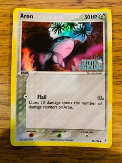 NM! Aron (44/100) EX Crystal Guardians Stamped Reverse Holo Pokemon Card! - Image 1