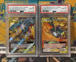 PSA 10 Moltres Zapdos & Articuno GX 44/68 & 66/68 Hidden Fates Pokemon Tag Team - Image 1