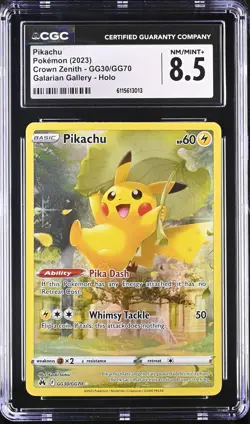 CGC 8.5 - PIKACHU - GG30/GG70 CROWN ZENITH GALARIAN GALLERY HOLO POKEMON - Image 1