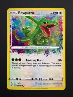 Rayquaza 138/185 Pokemon Vivid Voltage Amazing Rare Near Mint (NM) 2020 - Image 1