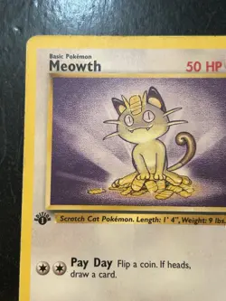 Meowth Uncommon 1st Edition Jungle 56/64 Pokemon TCG HP/DMG - Image 3