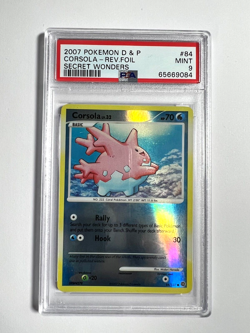 PSA 9 Mint Corsola Reverse Holo 2007 Pokemon Diamond & Pearl Secret Wonders #84 - Image 1