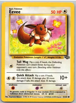 Eevee 51/64 Common Jungle Pokemon HP - Image 1