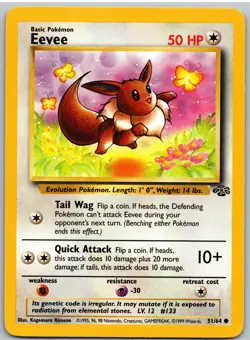 Eevee 51/64 Common Jungle Pokemon MP - Image 1