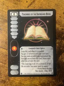 Battletech CCG TCG Card Game Rare Commanders Ed Teachings of the Unfinished Book - Image 1
