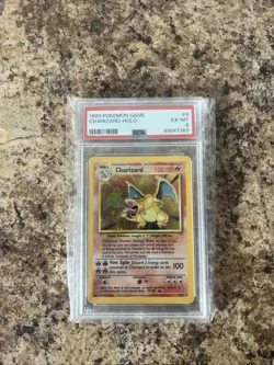 1999 Pokemon TCG Charizard Base Set Holo Rare Card 4/102 PSA 6 - Image 1