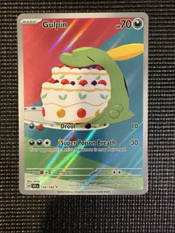 Pokemon Gulpin TCG 154/142 Sv07 Stellar Crown Holo Illustration Rare Card - Image 1