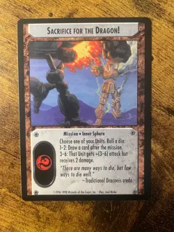 Battletech CCG TCG Card Game Rare Commanders Ed Sacrifice for the Dragon - Image 1