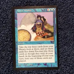 THREE WISHES rare 1997 Visions MTG Unplayed Near mint - Image 3
