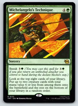 MTG Michelangelo's Technique Normal R Teenage Mutant Ninja Turtles TMT 122 NM Ma - Image 1