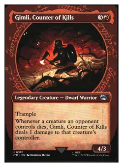 Gimli, Counter of KIls - showcase - Lord of rings - MTG - NM+ - Image 1