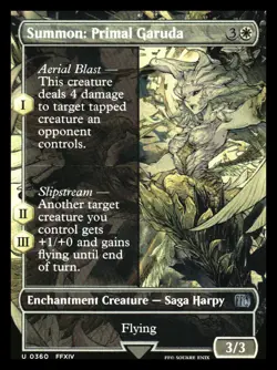 Summon: Primal Garuda BORDERLESS Final Fantasy MTG NM+ - Image 1