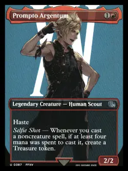 Prompto Argentum BORDERLESS FOIL Final Fantasy MTG NM+ - Image 1
