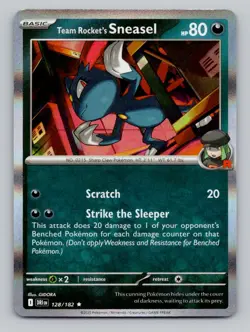 Holo Team Rocket's Sneasel 128/182 Rare Destined Rivals Pokemon - Image 1