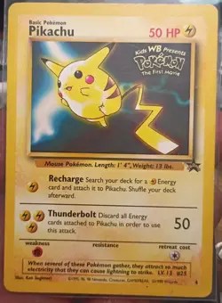 Pikachu - 4 - WB Kids Movie Promo Rare 1999 - Pokemon Card - Image 1