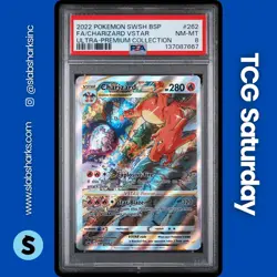 2022 POKEMON SWSH BLACK STAR PROMO CHARIZARD UPC #SWSH262 CHARIZARD VSTAR PSA 8 - Image 1