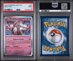 MEWTWO PSA 9 MINT 151 MEW EN POKEMON CARD 150/165 2023 HOLO FOIL - Image 3