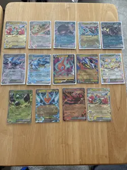 14 Modern Pokemon Card Lot - Includes 13 Exs and 1 V Pokemon Card NM S&V +Mega - Image 1