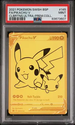 Pikachu V PSA 9 2021 Pokemon SWSH Black Star Promo #145 - Image 1