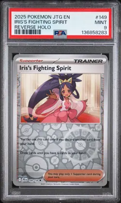 2025 POKEMON JTG EN-JOURNEY TOGETHER REVERSE HOLO IRIS'S FIGHTING SPIRIT PSA 9 - Image 1