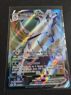 Pokemon TCG Pokemon Ice Rider Calyrex VMAX Ultra Rare Holo - Image 1