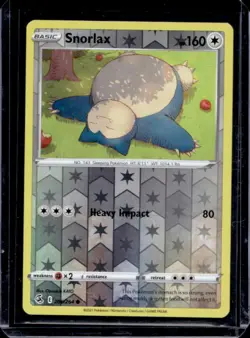 2021 Pokemon SWSH Fusion Strike Snorlax Reverse Holo #206/264 - Image 1